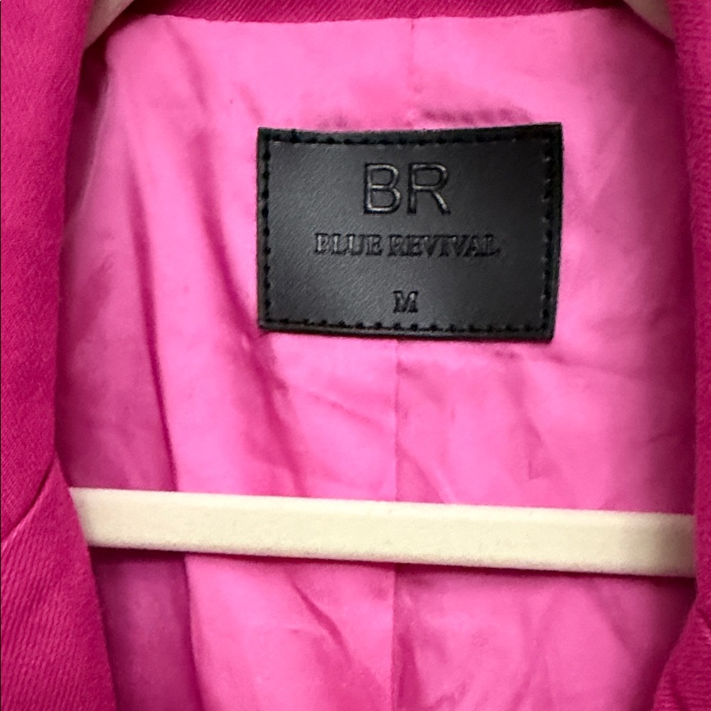 Vibrant Fuchsia Double-Breasted Blazer/ Oversize fit - Picture 3 of 9